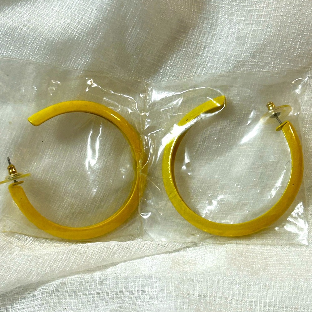 Vintage Yellow Hoop Earrings
